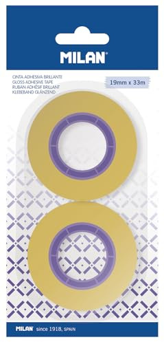 MILAN Blisterpackung mit 2 transparenten gelben Klebebändern, 19 mm x 33 m