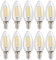 NCC-Licht 10er Pack LED Leuchtmittel in Kerzenform klar mit E14 Sockel 1 Watt 110 Lumen Warmweiß 2700K