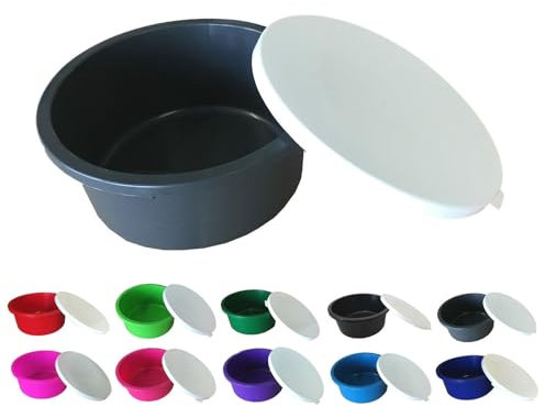 NETPROSHOP Müsli Schale 2 Liter Schüssel mit weißem Deckel Lebensmittelecht, Farbe:Anthrazit