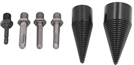 Trapano per Spaccalegna per Tronchi, Set di Punte per Trapano a Cono in Legno per Spaccare, Punta per Trapano a Cono per Spaccare Resistente Staccabile con Scatola Portaoggetti e