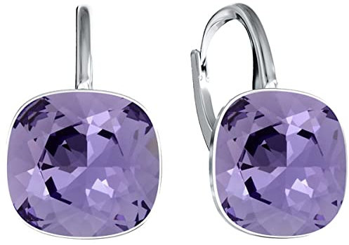 Damen Hängen Ohrringe Silber 925 mit Marken Kristalle Zirkonia - Schmuck Echt Silberne Hängende Ohrhanger für Frauen und Mädchen - Hängeohrringe Ideal Geschenk (Tanzanite)
