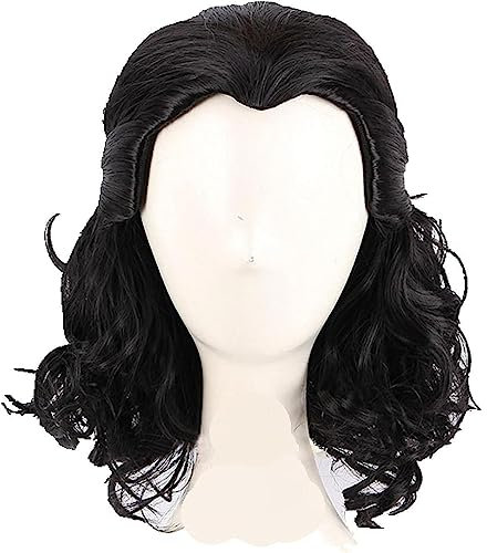 NEZIH Loki Cosplay Perücke Loki Black Courly Hitzebeständige Synthetische Haare Comic Loptr Rollenspielperücken + Perücke Kappe, Geeignet Für Halloween-Party, Nachtleben, Anime-Geschenk
