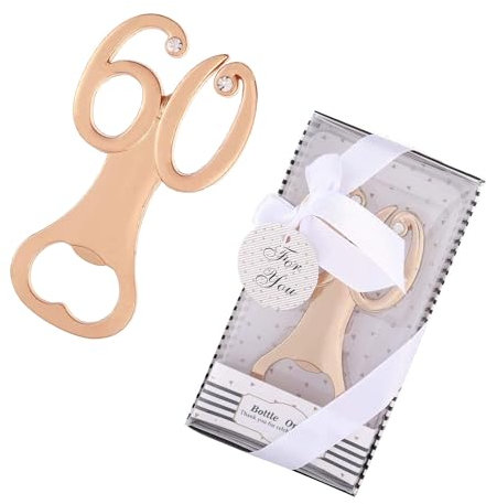 1 Pack 60th Birthday Bottle Opener for 60th Birthday Party Favors 60th Wedding Anniversaries, Creative Souvenirs Favors Gifts Decorations for Guests Friends Relatives Colleagues