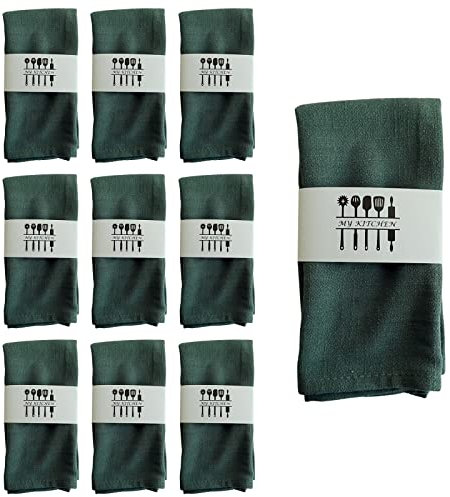 10 Stück Leinenservietten, wiederverwendbare Servietten, 40 x 40 cm, natürliche Baumwolle, nachhaltiger Stoff, Tischdekoration für Küche, Café, Esszimmer, Abendessen, Restaurant, Party, Hochzeit,