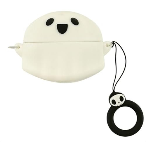 GIOPUEY Hülle Kompatibel mit Bose Ultra Open Earbuds, Niedlich Spaß Cartoon Silikon TPU Schutzhülle mit Schlüsselbundhaken Case Cover für Jungen Mädchen Männer Frauen - White