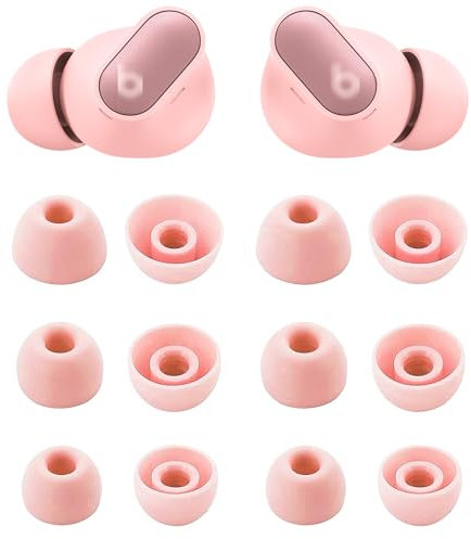 ALXCD Ear Tips Compatible with Beats Studio Buds+, S/M/L 3 Sizes 6 Pairs Soft Silicon Earbuds Replacement Tips Eartips, Compatible with Beats Studio Buds+, 6 Pairs, Cosmic Pink