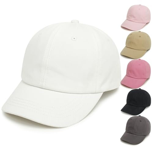 QIYIENDIAN Kleinkind Baseballmütze Baby Baseballmütze Baumwolle Kinder Mützen Jungen Mädchen Kleinkind Sonne Hut Baby Kappe(White,6-24M)
