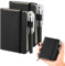 Dimeho 2 Stück Notizbuch Klein,Hardcover Notizbuch A7 Notizblock Writing Pads & Diaries, Kleine Mini Notizbuch mit Stiften Für Die Arbeit, mit 100 g/m² Dickem Premium-Papier Büro (Schwarz)