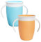 Munchkin Miracle 360 6+ Months Baby Sippy Cups | Free Flow Beaker for Toddlers |Trainer Cup | BPA-Free | Spill-Free| Baby Water Bottle with Easy-Grip Handles| 207 ml | 2pack | Blue/Orange