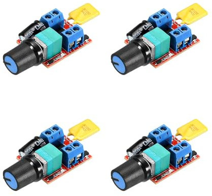 COVVY 4pcs Motor Speed Controller 3V 6V 12V 24V 35V Mini DC Motor PWM Speed Controller Switch Adjustable Speed Controller Regulation Switch 5A