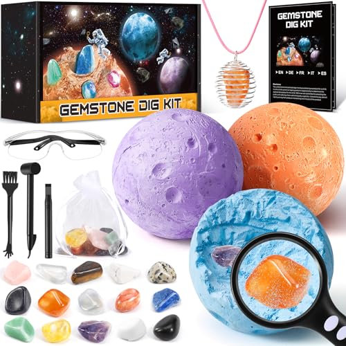 Subtail Edelsteine für Kinder - Ausgrabungsset für Kinder - Kosmos Experimente für Jungen Mädchen ab 6 - Edelsteine Ausgraben Spielzeug ab 6-10 Jahre Jungen - Ostern Geschenk für Jungen Mädchen