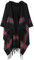 Rayson Damen Poncho mit Kapuze Winter Warm Schal Verdickt Lässige Open Front Cape mit Fransensaum(Schwarz,Einheitsgröße)