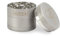 Grinder Edelstahl 4-teilig, unverwüstlicher Crusher mit Pollenfach + Schaber, Kräutermühle, Gewürzmühle - abriebfest, magnetisch - Silber Matt Ø4.9cm