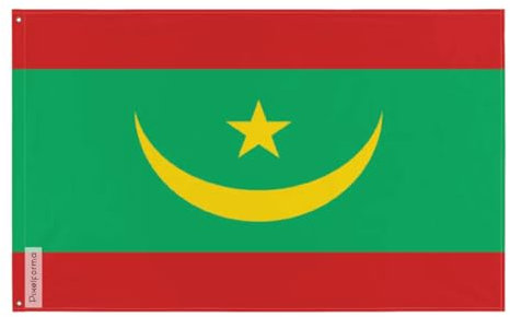 Drapeau de Mauritanie Plusieurs Tailles en Polyester 96x144cm 2. 2 œillets à gauche