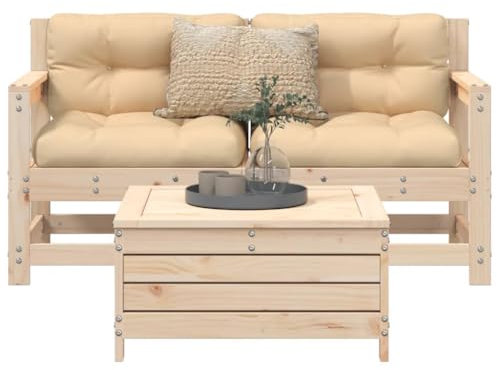 Youuihom Salotto da Giardino Esterno Set da bar per Patio Set di Dialoghi Set Divani da Giardino 3 pz in Legno Massello di Pino Adatto per Balconi, Giardini, Bordo Piscina, Portici