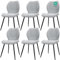 JIJIAN Esszimmerstühle 6er Set, Stühle Esszimmer, Küchenstühle, Wohnzimmer Essstühle, Gepolsterte Stühle, Ergonomisch Gestaltete Leinenstühle für Esszimmer, Küche, Schlafzimmer, Rezeption, Grau