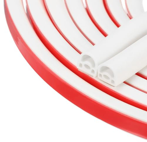 sourcing map Bande d'étanchéité de porte en silicone en forme de D, bande d'étanchéité insonorisante, pour cadre de porte, fenêtre, 0,9 x 0,7,6 cm, blanc