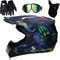 Master Youth Motorradhelme, Motocross-Helm für Jugendliche, Ski-Scooter-ATV-Helm für Jungen und Mädchen, Four Seasons Terrain mit Schutzbrille und Handschuhen (L)