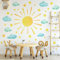 Wandsticker Kinderzimmer, Wolke Sonne Wandtattoo Wandaufkleber, PVC Kinder Aufkleber Wand, Wanddeko Sticker Geschenk für Kinder