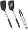 Espátulas de Silicona para Cocina, Juego de 3 Utensilios de Cocina-Lengua y Pinza Antiadherente Antirrayas, Resistente al Calor 220°Cpara Hornear, Parrilla y Freír