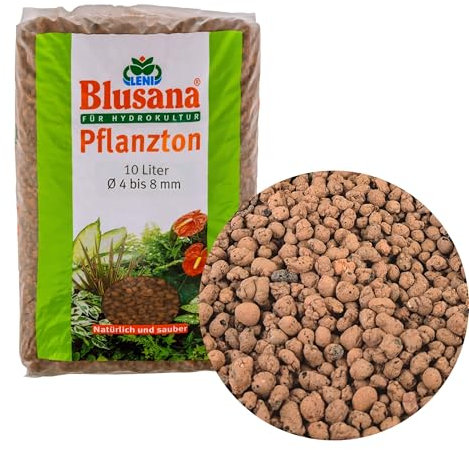 Blähton 10l Pflanzsubstrat für Hydrokultur | Ton-Granulat mittel Körnung 4-8mm | Pflanzton Drainagematerial & Bodenauflockerung