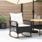 XINCXIN Garten-Schaukelstuhl, Stühle Stuhl Gartenstühle Korbsessel Geeignet für Terrace Outdoor Pool Balcony mit Kissen Schwarz Poly Rattan