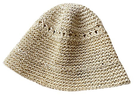 Sombrero de Cubo de Paja de Verano Capricon Bolsos de Campana Transpirables en Forma de Campana.