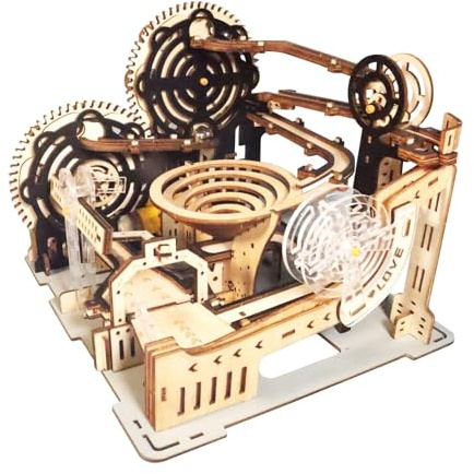 Motorgetriebener Aufzug 3D Holz Puzzle Erwachsene- Doppelspur-Rennbahn Einzigartiges Jubiläumsgeschenk für Kollegen