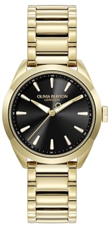 Olivia Burton Uhr mit DREI-Zeiger-Quarzwerk für Damen Kollektion GEO mit Goldfarben Edelstahlarmband - 24000248