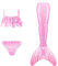 Generisch Badeanzug Mädchen 𝙈eerjung𝙛rau Monoflosse Kostüm Badekleid Badebekleidung Für 4-13 Jahre 3-Teiliges Set 𝙈eerjung𝙛rau-Cosplay 𝙈eerjung𝙛rauenflosse Performance-Outfit Pink 110