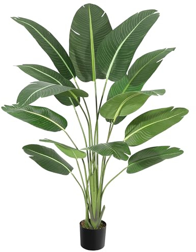 OPULENTHOME 180 cm Grande Plante Artificielle, Fausse Plante Interieur avec Pot Noir et 8 Feuilles PE,künstliche Plante,Intérieur Réaliste sans Entretien pour Salon, Bureau, Balcon