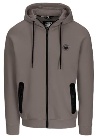 PITBULL - Sweatshirt Herren mit Kapuze und Reißverschluss Dogwood, Hoodie mit Zip Kontrastierende Verarbeitung, Zipper Jacke, Herren Kapuzenpullover, Kapuzenjacke, Sweatjacke