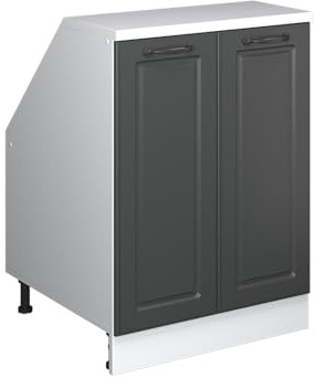 Vicco Küchenschrank für Dachschrägen R-Line, Anthrazit Landhaus, 60 cm