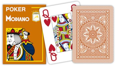 MODIANO Cristallo - 100% Plastik Kartenspiel, 4 Pips / Eckzeichen im Jumbo Index