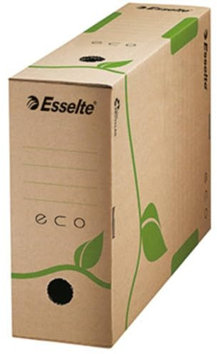 Esselte Archiv-Schachtel, 100 mm Rückenbreite, A4, 100% recycelte Wellpappe, Naturbraun, Eco Archiv Serie, 623917