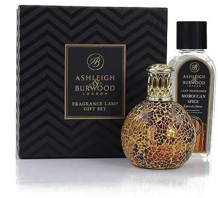 ASHLEIGH & BURWOOD | Setting Sun Gift Set | Hand Crafted Golden Sunset Lamp & Moroccan Spice Fragrance 250ml