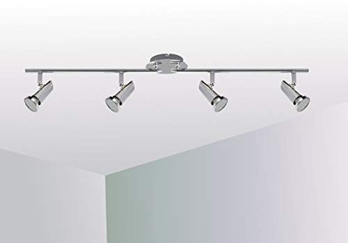 Trango 4-flammig 2001-048SD LED Deckenleuchte *SOPHIE* in Chrom-Optik inkl. 6x 5 W 3-Stufen dimmbaren GU10 LED Leuchtmittel I Deckenlampe I Deckenstrahler I Deckenspots I Wohnzimmer Lampe schwenkbar und drehbar
