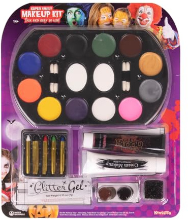Kangaroo Face Paint Palette Clown Makeup Kit For Kids - Fake Blood Body Paint Colorful Palette - SFX Makeup Kit for Zombie, Halloween Painting
