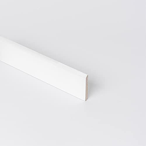 Tanganika Plinthe moderne en bois véritable blanc 10 x 70 mm