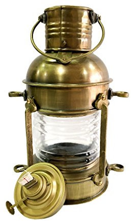 Lámpara náutica antigua de 25,4 cm para barco de aceite de barco de estilo marítimo