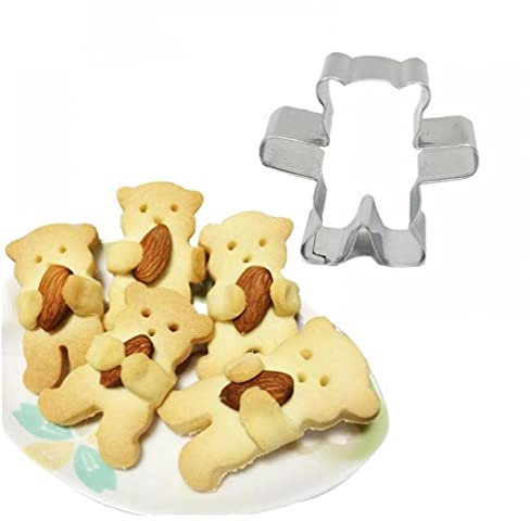 TOSSPER 3D Ausstechform Anime Cartoon Mini-bär-biskuit-Form Edelstahl-Fondant-süßigkeit Kuchen-backen-Werkzeuge