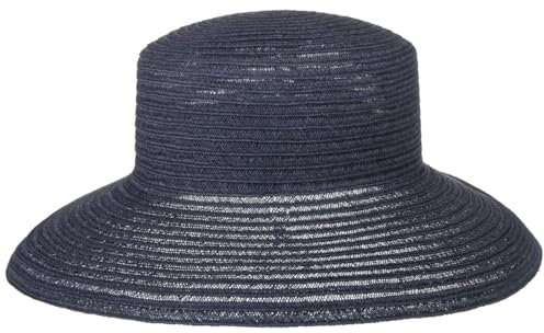 Mayser Tiffy Uni Hanfhut Damenhut Strohhut Sommerhut Sonnenhut Damen - Made in The EU Sommer Frühling-Sommer - One Size dunkelblau
