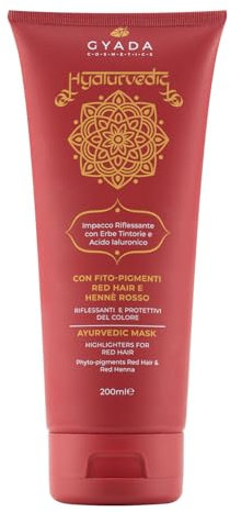 GYADA COSMETICS, Hyalurvedic Impacco Ayurvedico Riflessante Red Hair, Trattamento Protettivo e Illuminante su Nuances Calde e Rosse, a Base di Acido Ialuronico e Erbe Ayurvediche, 200 ml