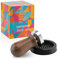 NOUTEN® Premium Espresso Tamper Set 49mm mit Druckreguliereung (15kg) - Kaffeestampfer aus Edelstahl mit Einem elegant geformten Echtholzgriff – Perfekt für Einsteiger - Passende Tampermatte inklusive