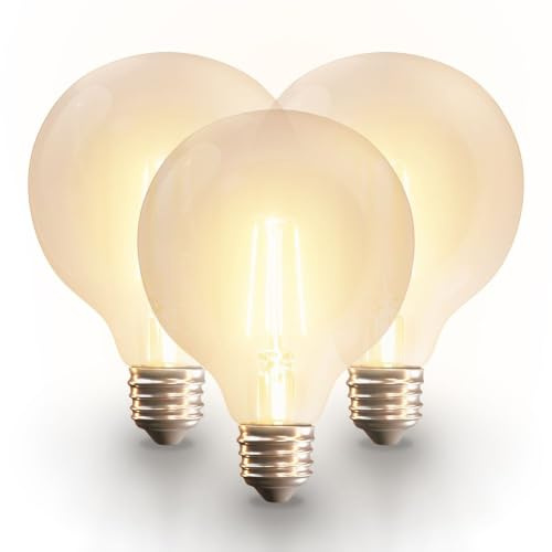 HOFTRONIC - 3er Smart Filament LED Lampe E27 Globe - G125 - WiFi & Bluetooth (seamless connect) Glühbirne - 7W 806lm - 1800(warmweiß)-6500K(Kaltweiß) - kompatibel mit Alexa & Google