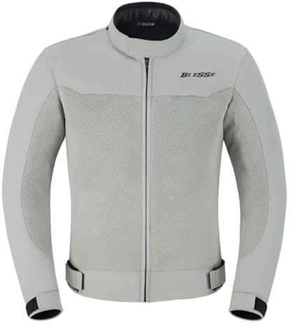 BI ESSE Giacca Moto Estiva Traforato interno Impermiabile Sfodrabile Con Protezioni livello A (IT, Testo, L, Regular, Regular, GRIGIO)