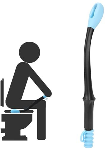 Outil de nettoyage pour WC Long Handle Reach Comfort Bottom Wiper pour un quotidien indépendant Outil d'aide aux toilettes ménagères pour les femmes âgées enceintes 15,7 (bleu)