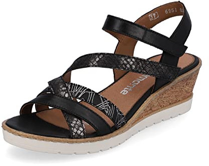 Remonte Femme Sandales R6251, Dame Sandales Classiques,Sandale,Chaussure d'été,Confortable,Schwarz Kombi,41 EU / 7.5 UK