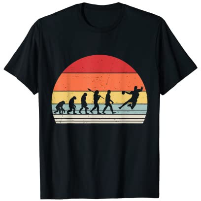 Handball Evolution Retro lustiges Design für Handballspieler T-Shirt
