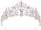 Lurrose Barocke Strasskrone Prinzessin Kristall Tiara Stirnband Brautschmuck Krone Für Hochzeit Geburtstag Abschlussball (Lila)